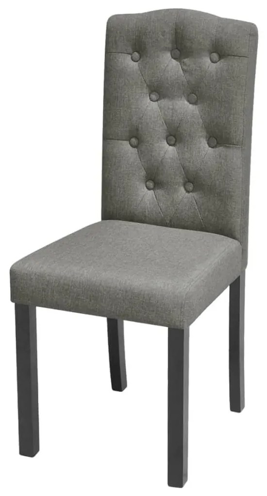 Cadeiras de jantar 6 pcs tecido cinzento