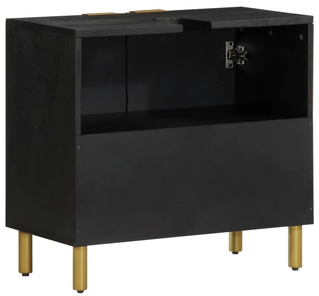 Armário para lavatório 62x33x58 cm derivados de madeira preto