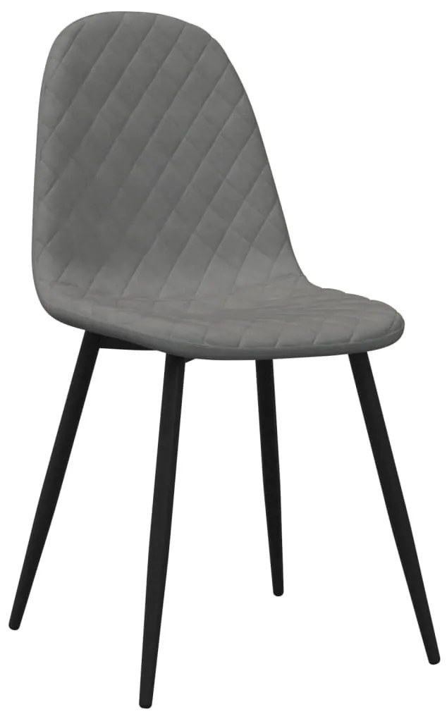 Cadeiras de jantar 6 pcs veludo cinzento-claro