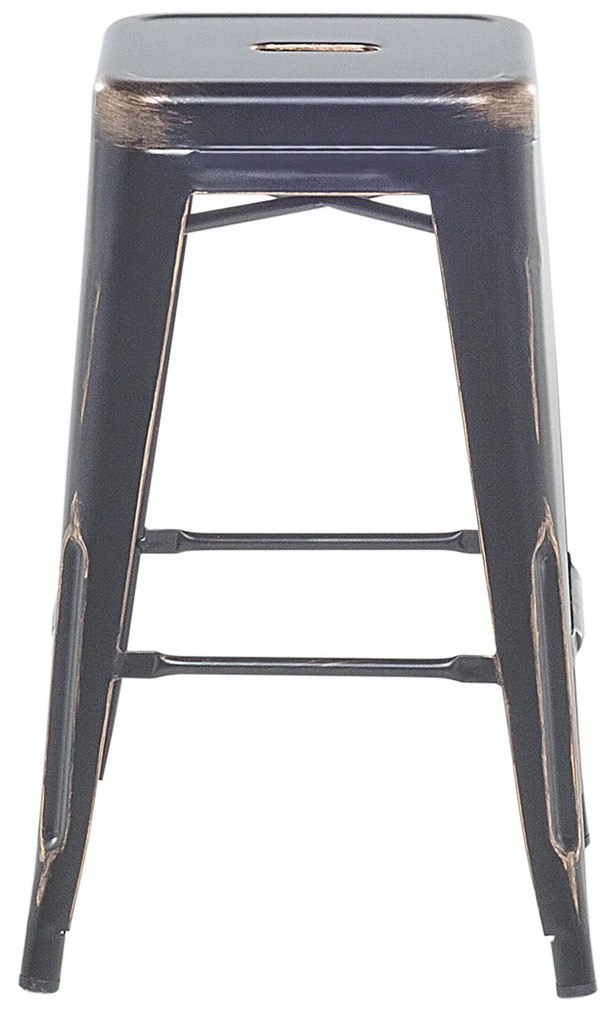 Conjunto de 2 bancos de bar em aço preto e dourado 60 cm CABRILLO Beliani