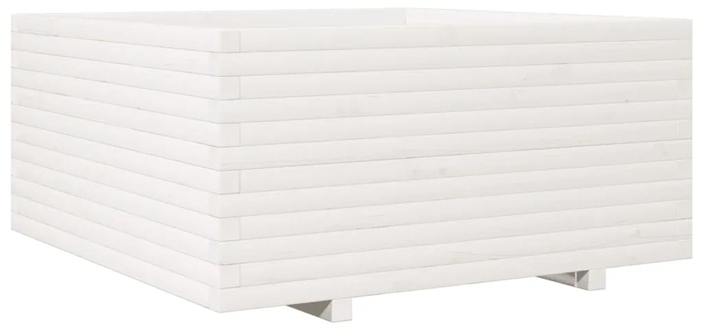 Vaso/floreira de jardim 100x100x49,5 cm pinho maciço branco