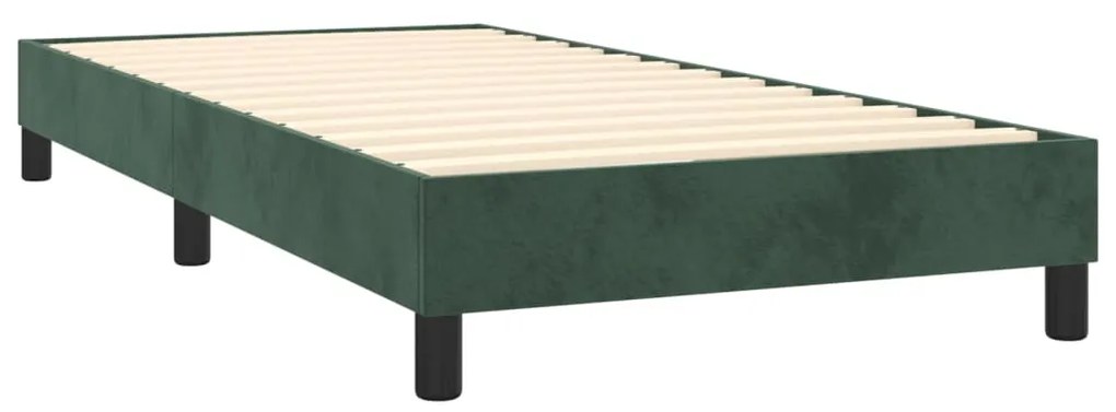 Estrutura de cama 80x200 cm veludo verde-escuro