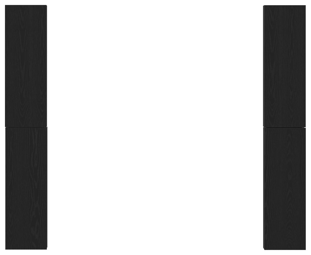 Conjunto de 4 Peças do Armário de TV vidaXL Carvalho Preto 30.5x30x90