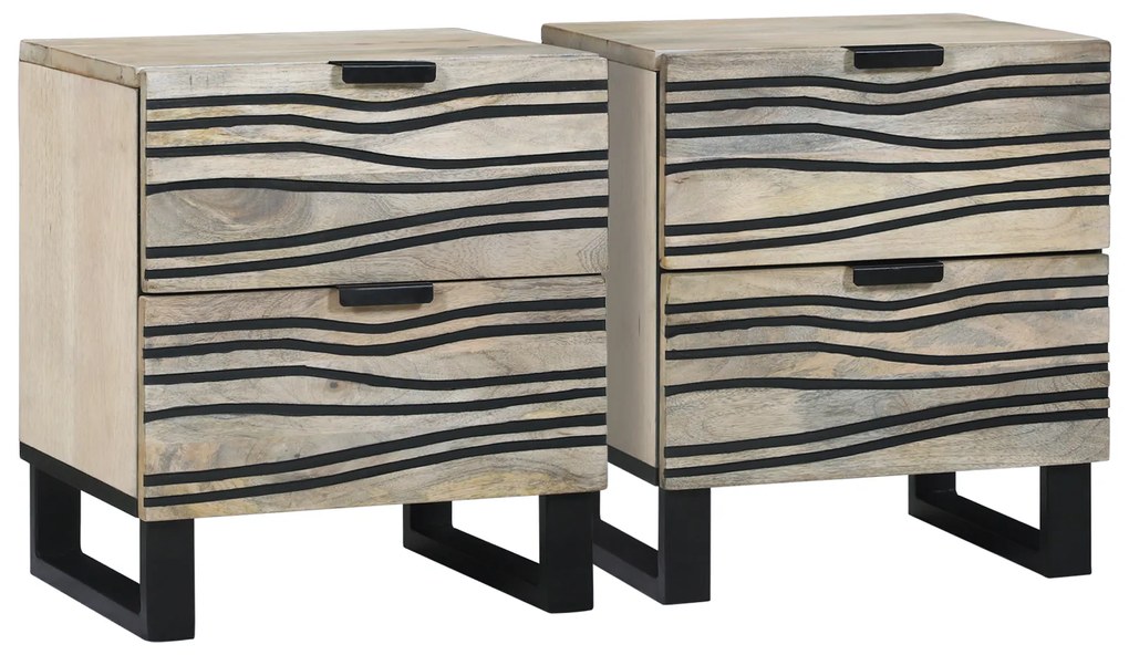 vidaXL Mesas de cabeceira com gaveta 2 pcs Nogueira 40 x 33.5 x 46 cm
