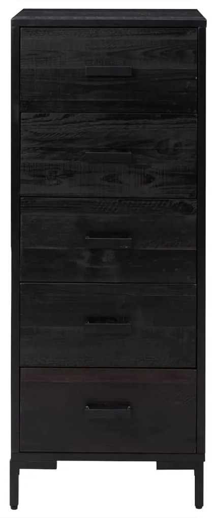 Cómoda 42x35x110 cm pinho maciço preto
