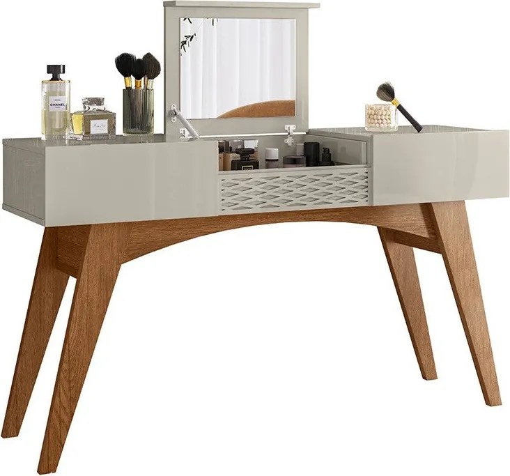 Toucador BELLA – 136x37,8x82 cm (117,4 cm com tampo aberto) – MDP Matt