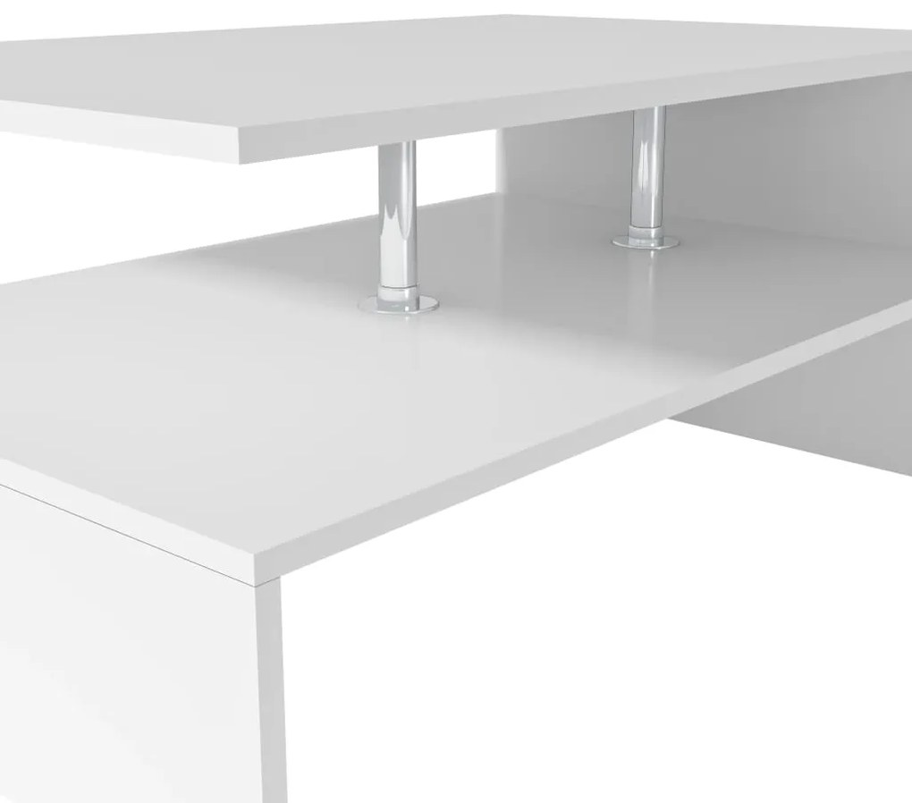 Mesa de centro derivados de madeira 90x59x42 cm branco