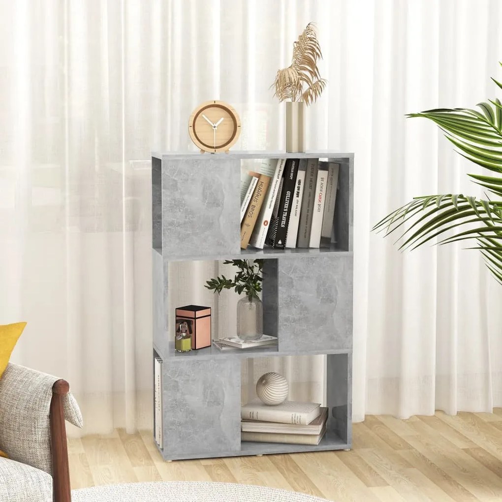 Estante/divisória 60x24x94 cm contraplacado cinzento-cimento