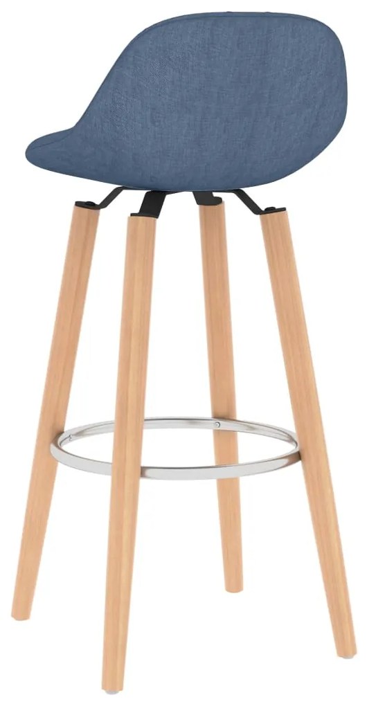 Bancos de bar 2 pcs tecido azul