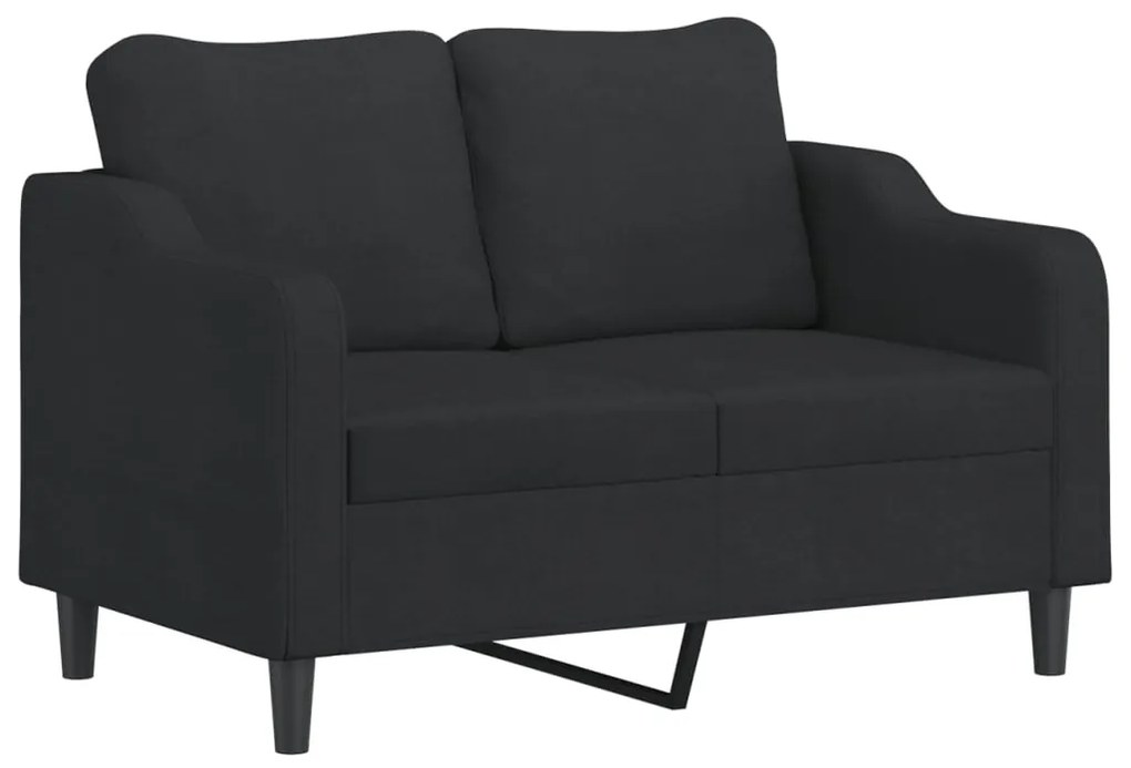 2 pcs conjunto de sofás com almofadas tecido preto