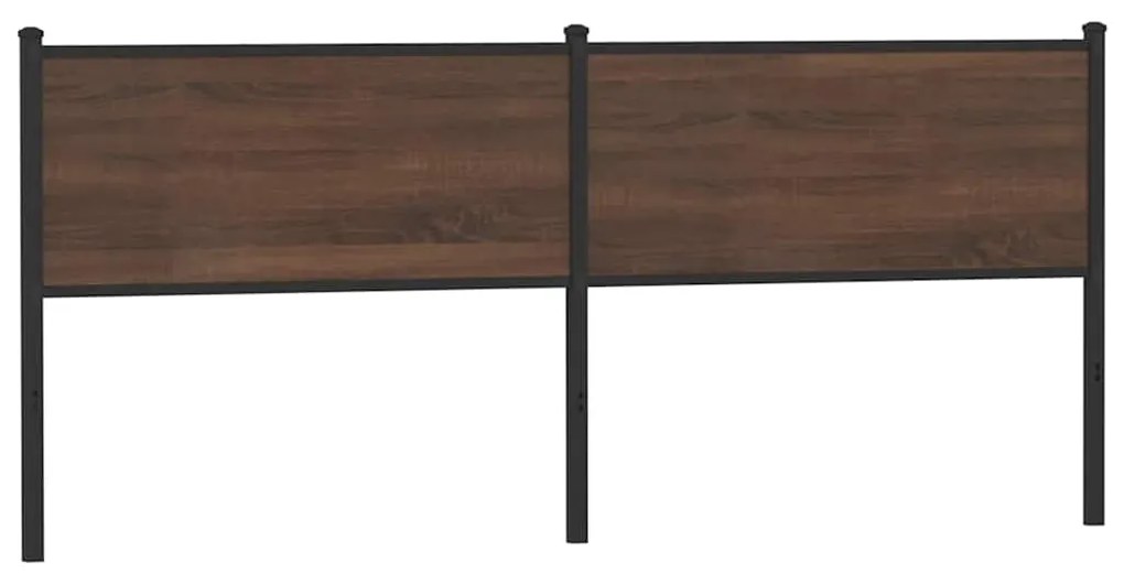 vidaXL Cabeceira de cama 190cm derivados madeira/aço carvalho castanho