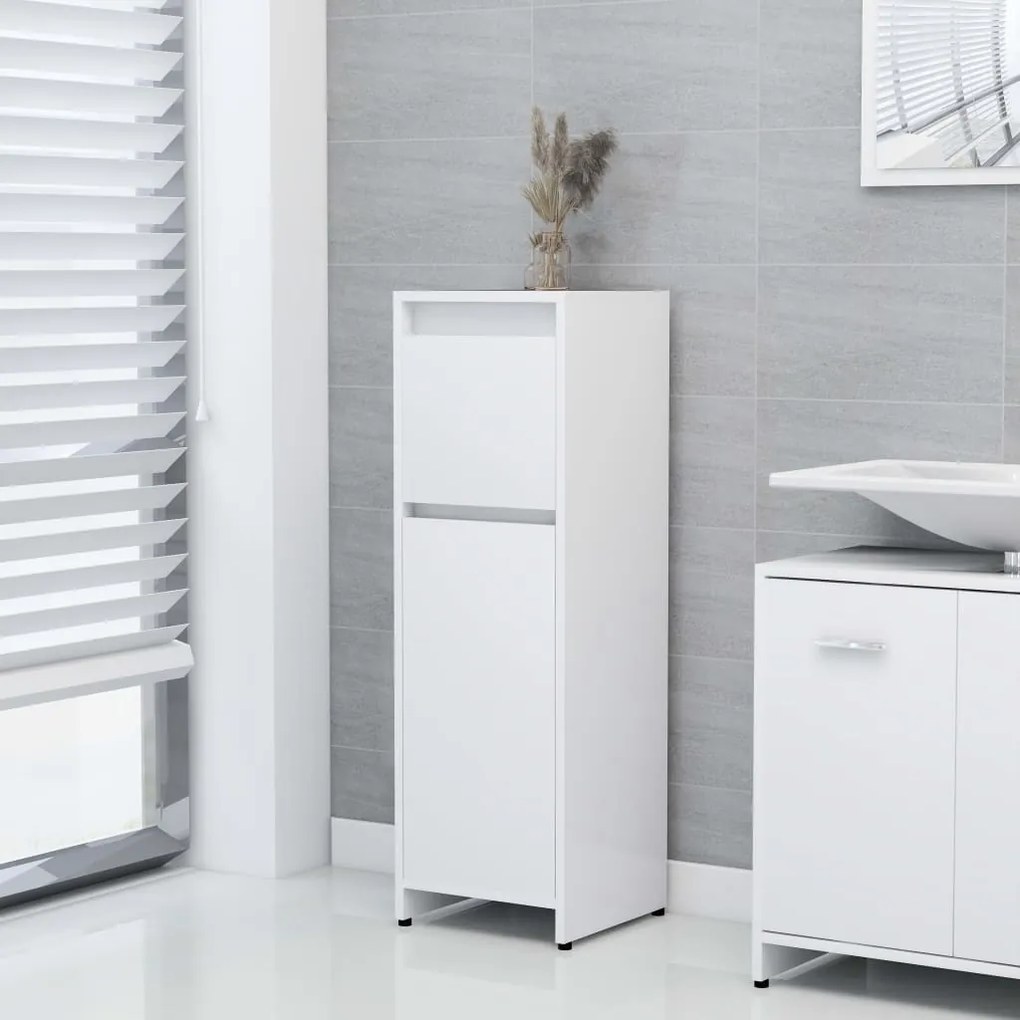 vidaXL Armário de casa de banho derivados de madeira branco