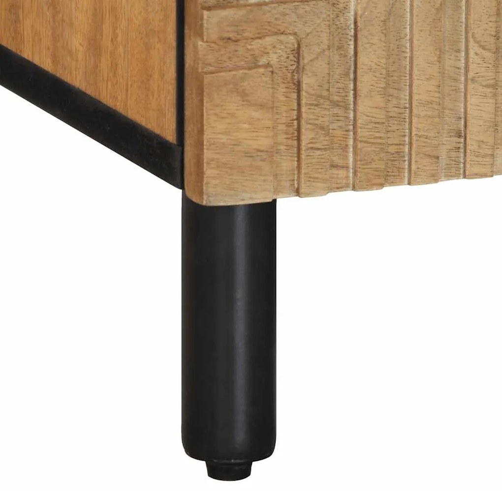 Móvel de TV 100x33x46 cm madeira de mangueira maciça castanho