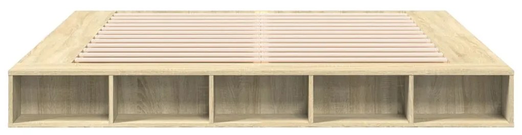 Estrutura de cama 200x200 cm derivados madeira carvalho sonoma