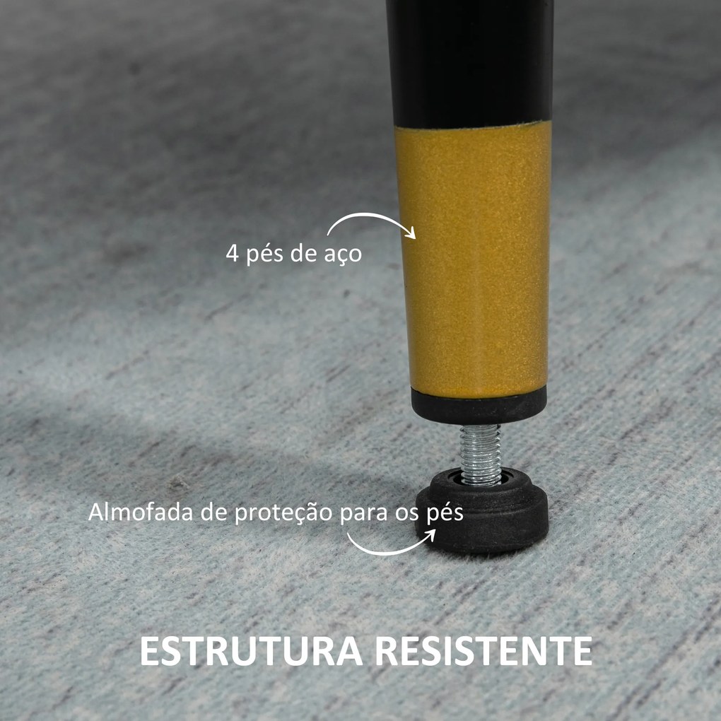 Sofá de 2 Lugares Moderno Estofado em Poliéster com 4 Almofadas Apoio para os Braços e Pés de Aço 139x68x80 cm Creme