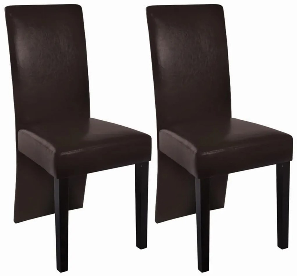 vidaXL Cadeiras de jantar 2 pcs couro artificial castanho-escuro