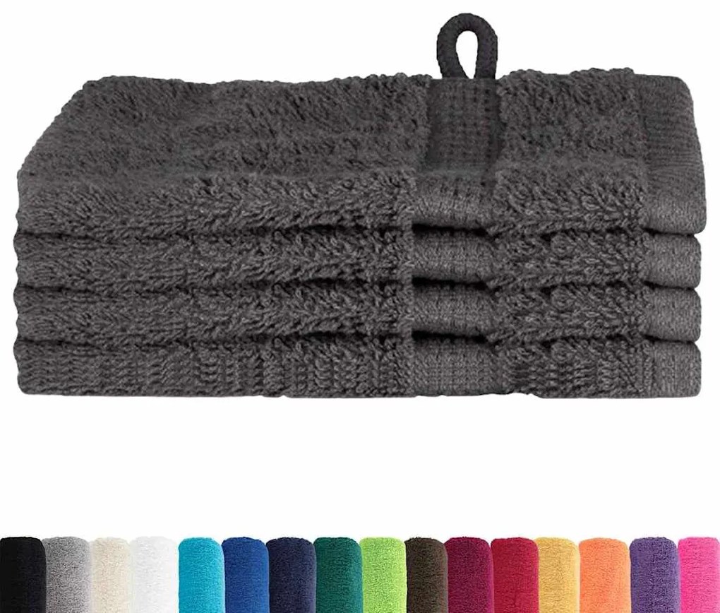 Panos de prato 4 pcs Antracite 15 x 21 cm Algodão