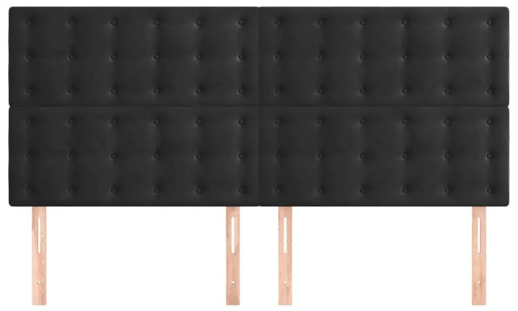 Cabeceira de cama 4 pcs veludo 80x5x78/88 cm preto