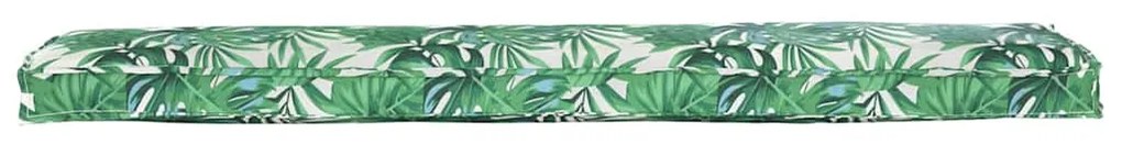 Almofadas de Palete para Banco 2 pcs Padrão de Folhas 180x40x8 cm Teci