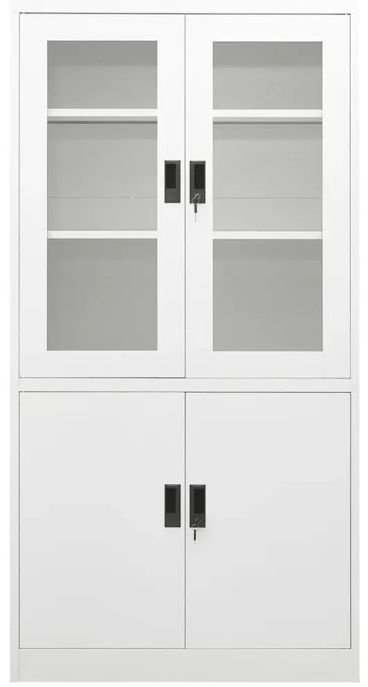 Armário de escritório 90x40x180 cm aço branco