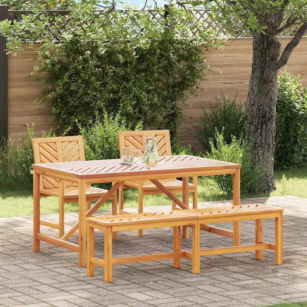 vidaXL Conjunto de Jantar de Jardim 4 Peças em Madeira Sólida de Acácia