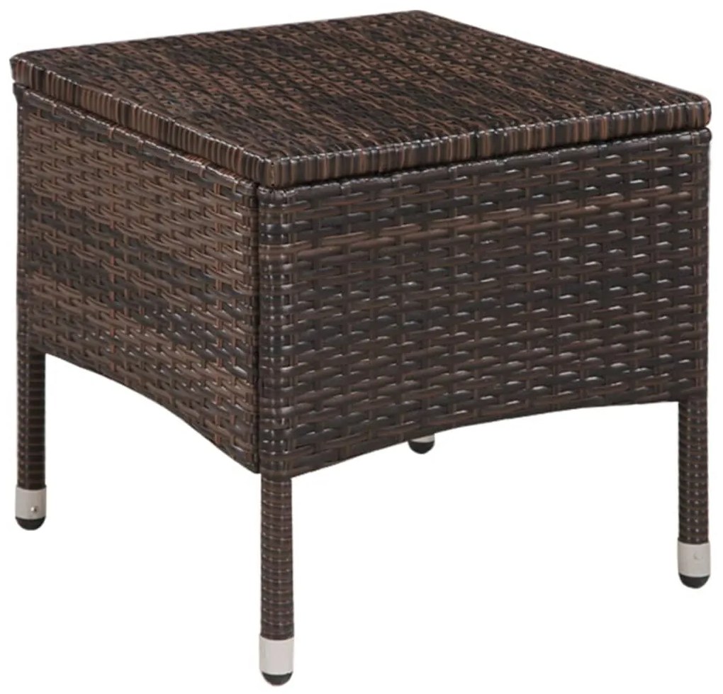 3 pcs conjunto bistrô vime PE castanho