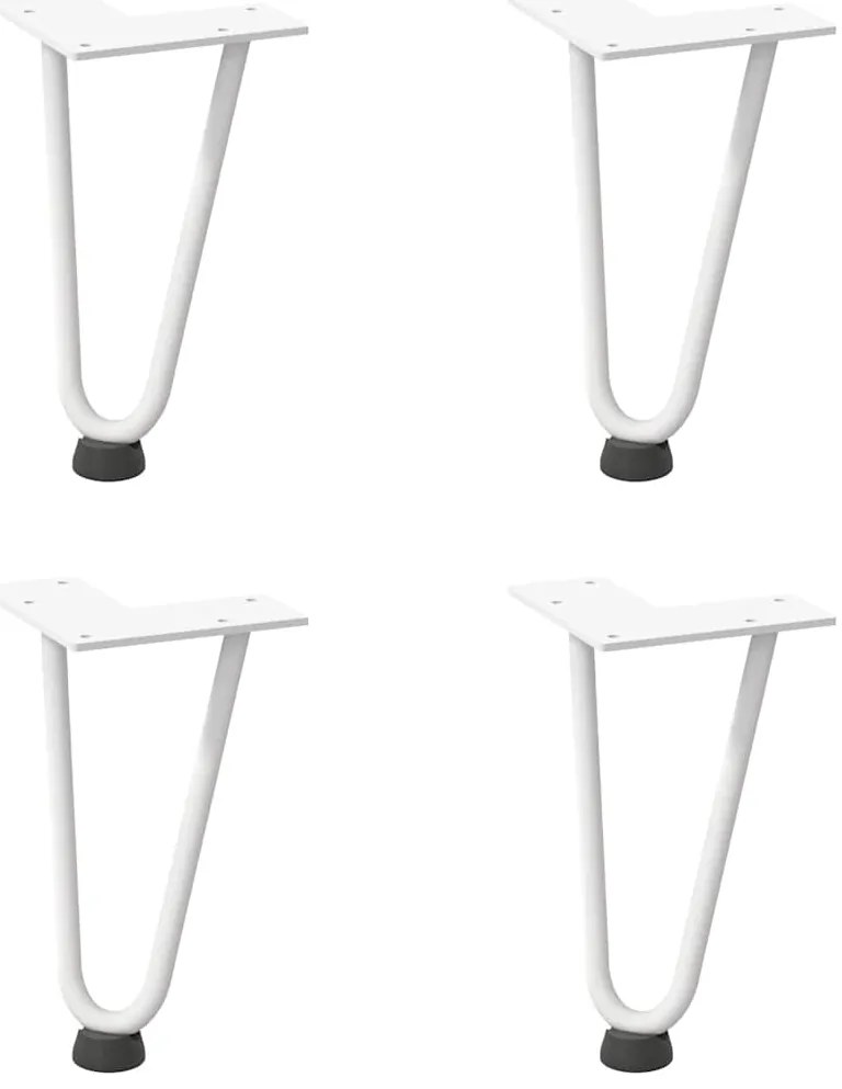 Pernas de grampo para mesa de centro 4 peças, branco, 20 cm, aço maciç