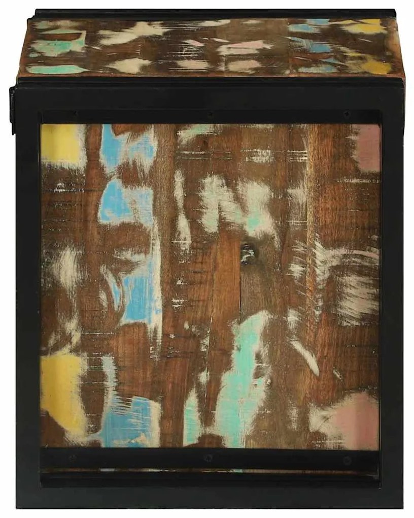 Apoio para Vinho 34.5x35x39 cm Madeira Recuperada Sólida