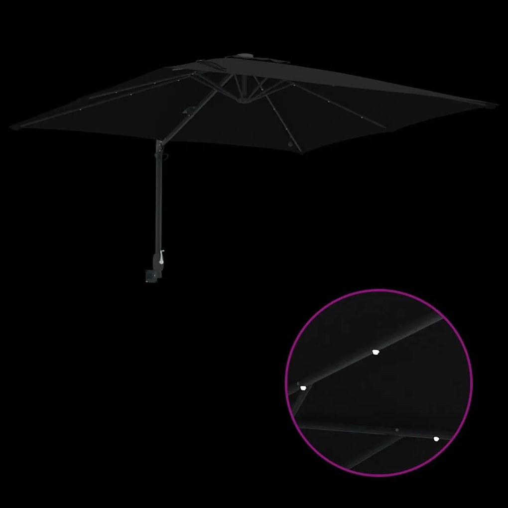 Guarda-sol de Jardim Preto 248.5 x 247.5 x 160 cm tecido