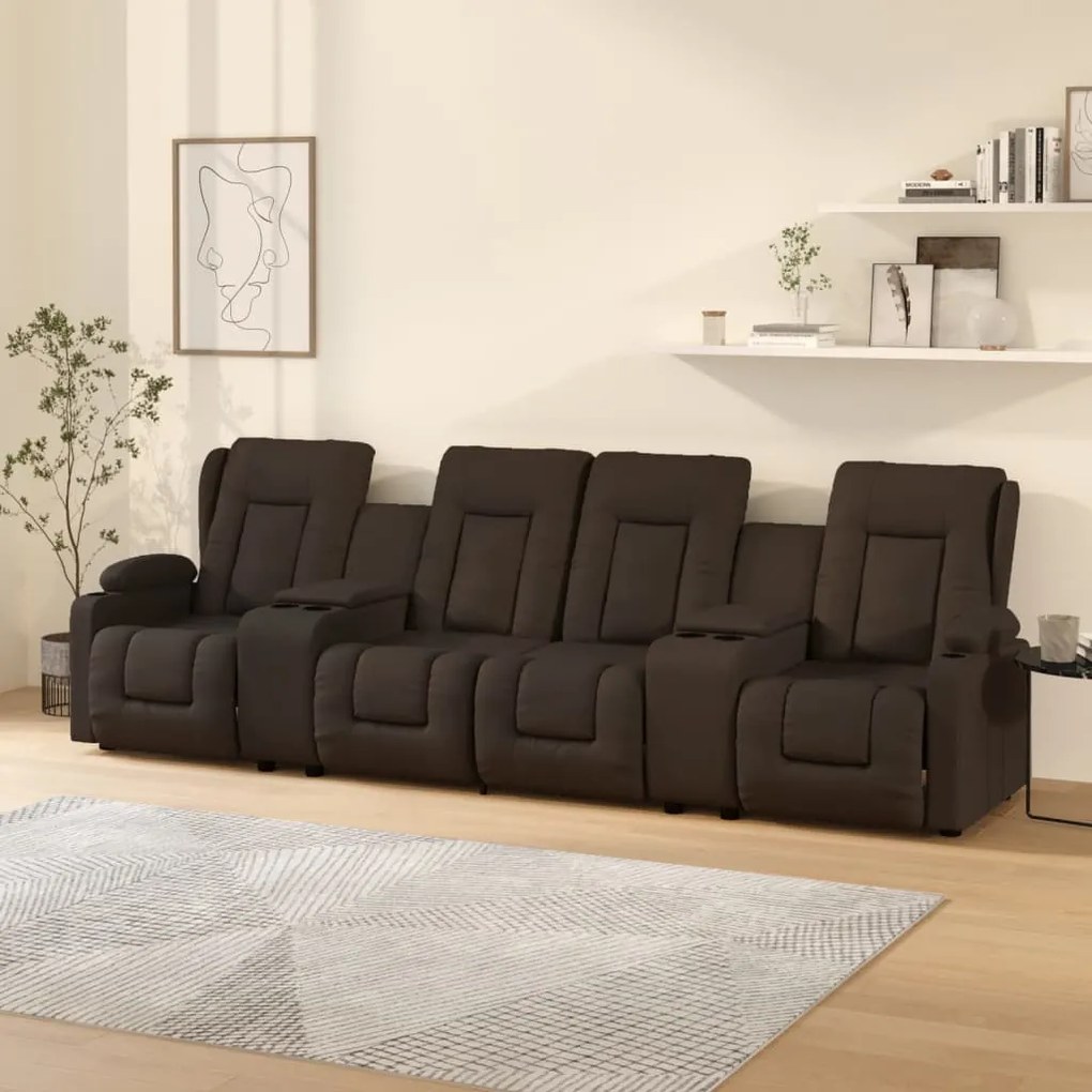 vidaXL Poltrona massagens 4 lug. reclin. sup. copo couro art. castanho