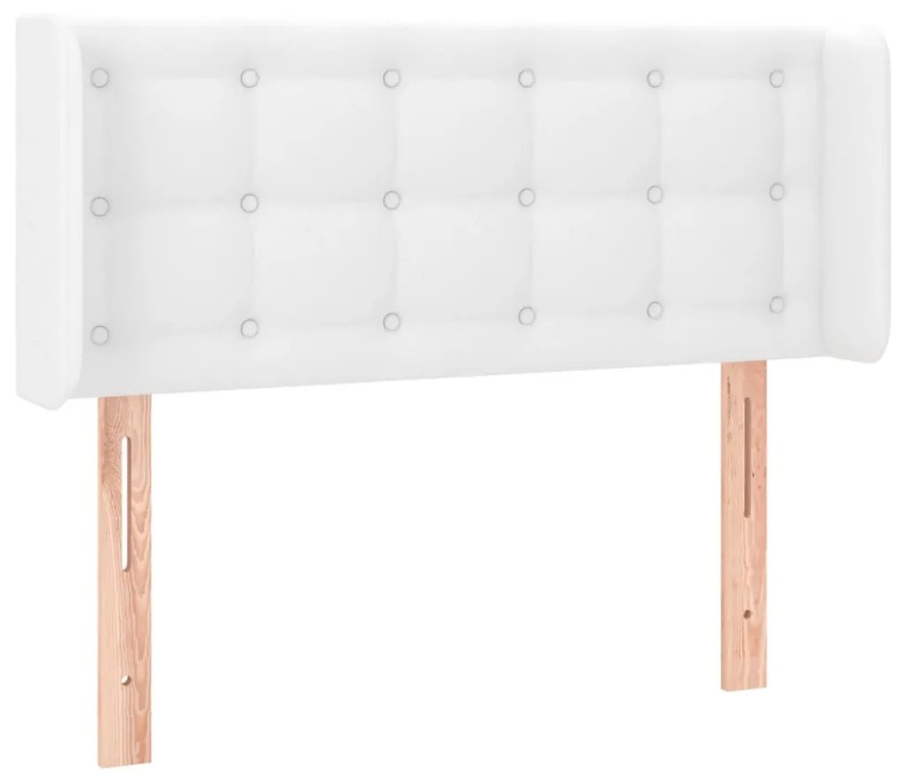 Cabeceira de cama c/ LED couro artificial 103x16x78/88cm branco