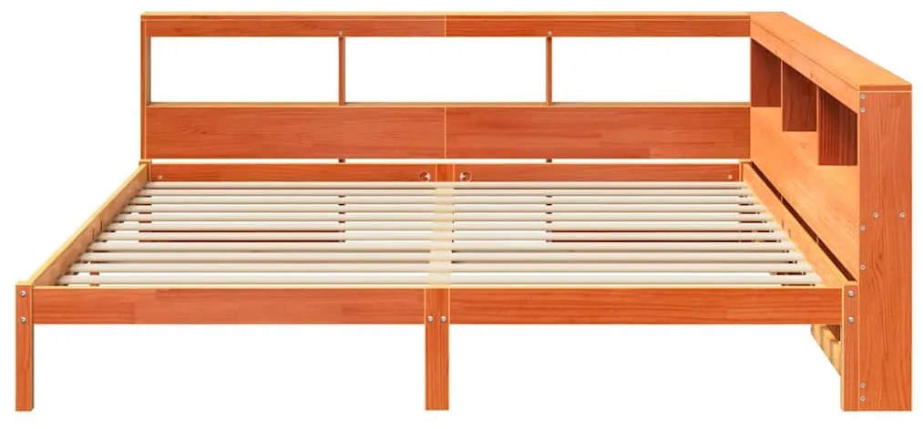 Cama com estante sem colchão 200x200 cm pinho maciço