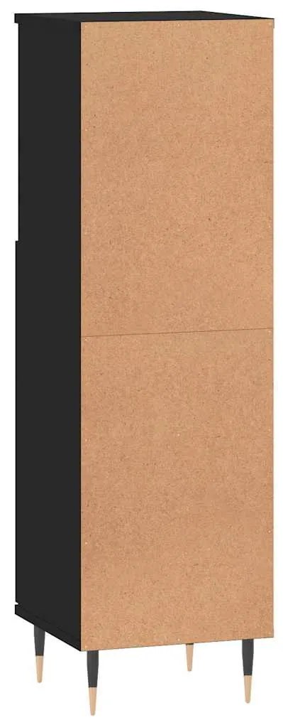 Armário casa de banho 30x30x100 cm derivados de madeira preto