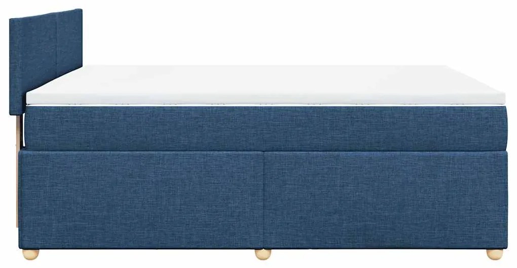 Cama com molas/colchão 140x190 cm tecido azul