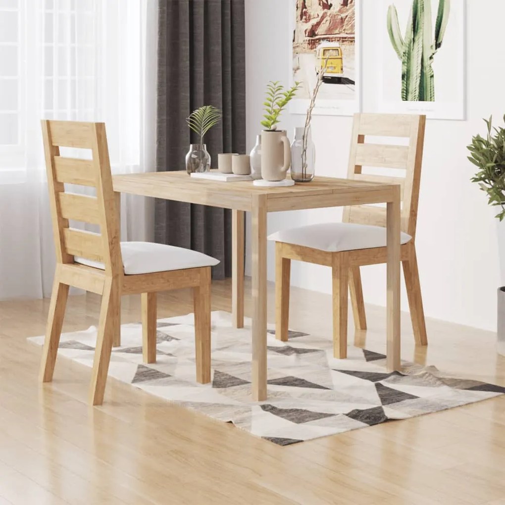 345081 vidaXL Mesa de jantar 110x70x75 cm madeira de acácia maciça