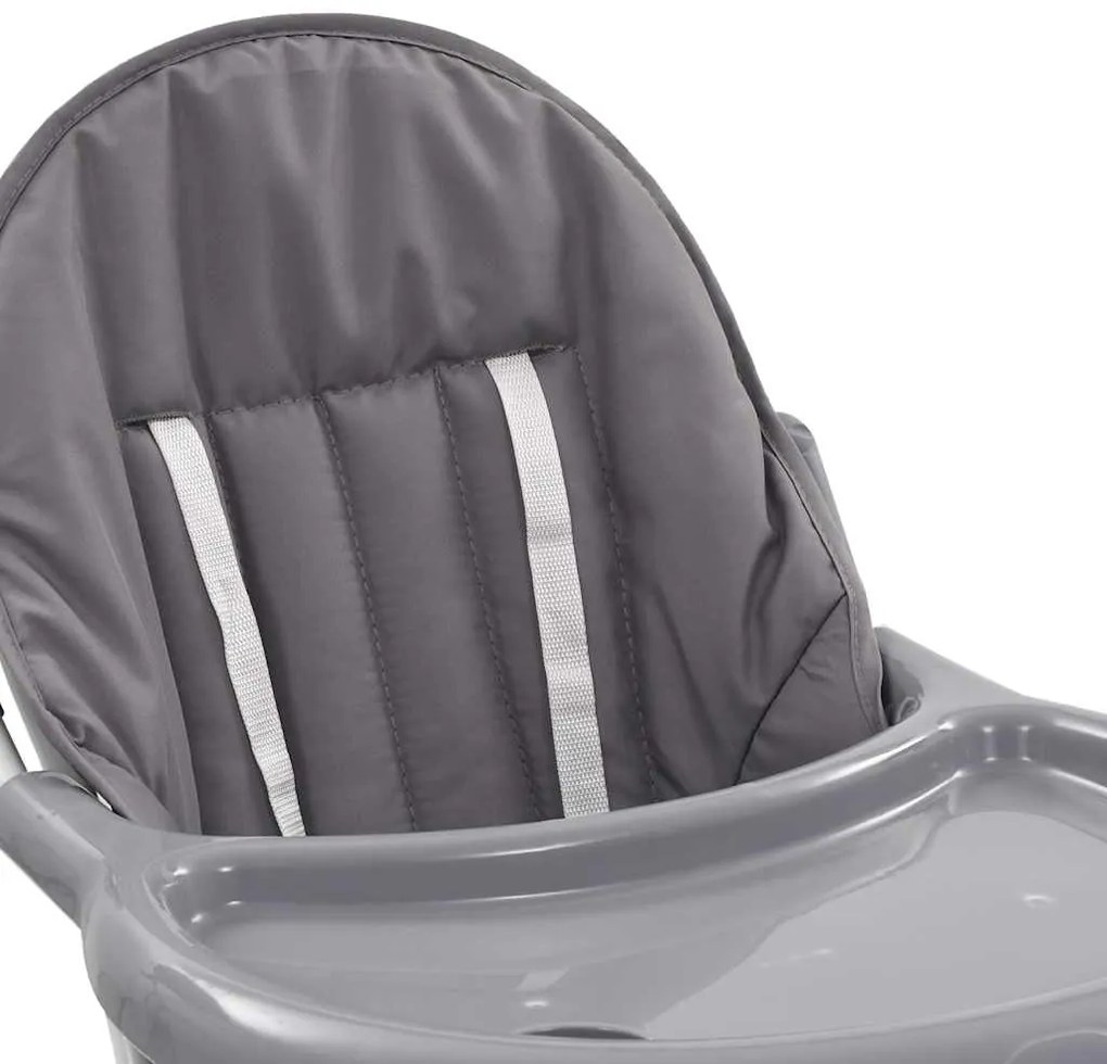 Cadeira de refeição para bebé cinzento e branco
