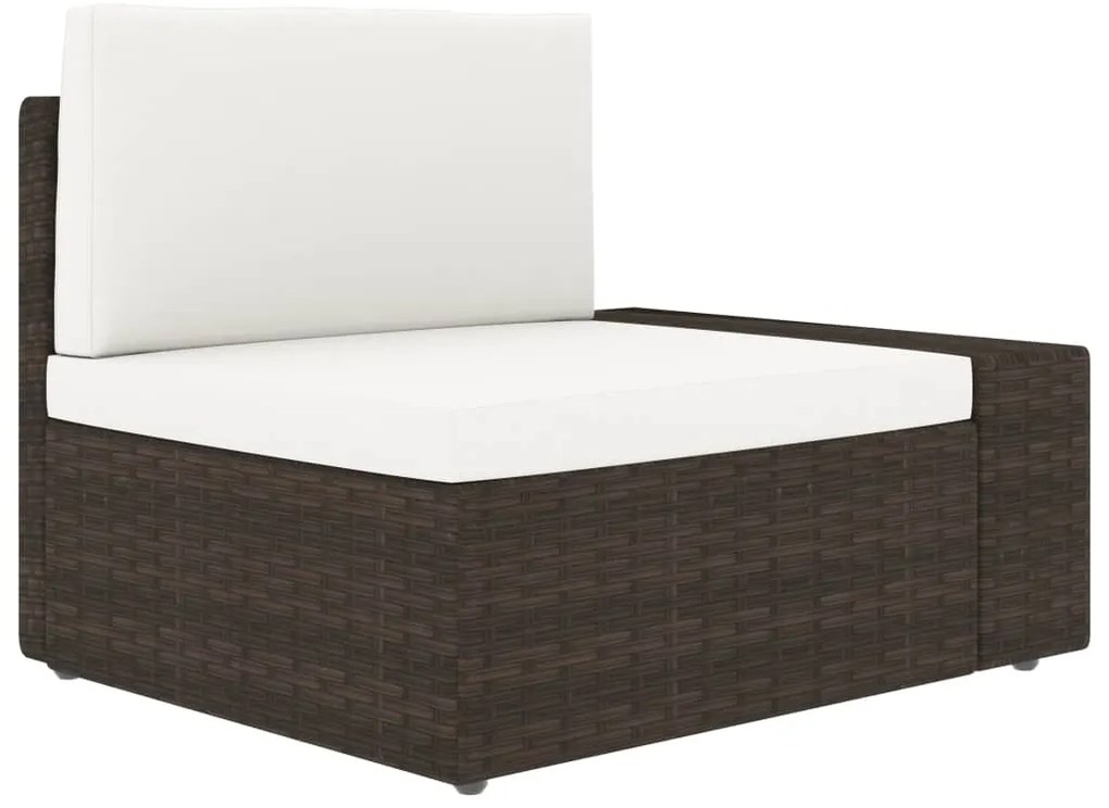 8 pcs conjunto lounge para jardim vime PE castanho