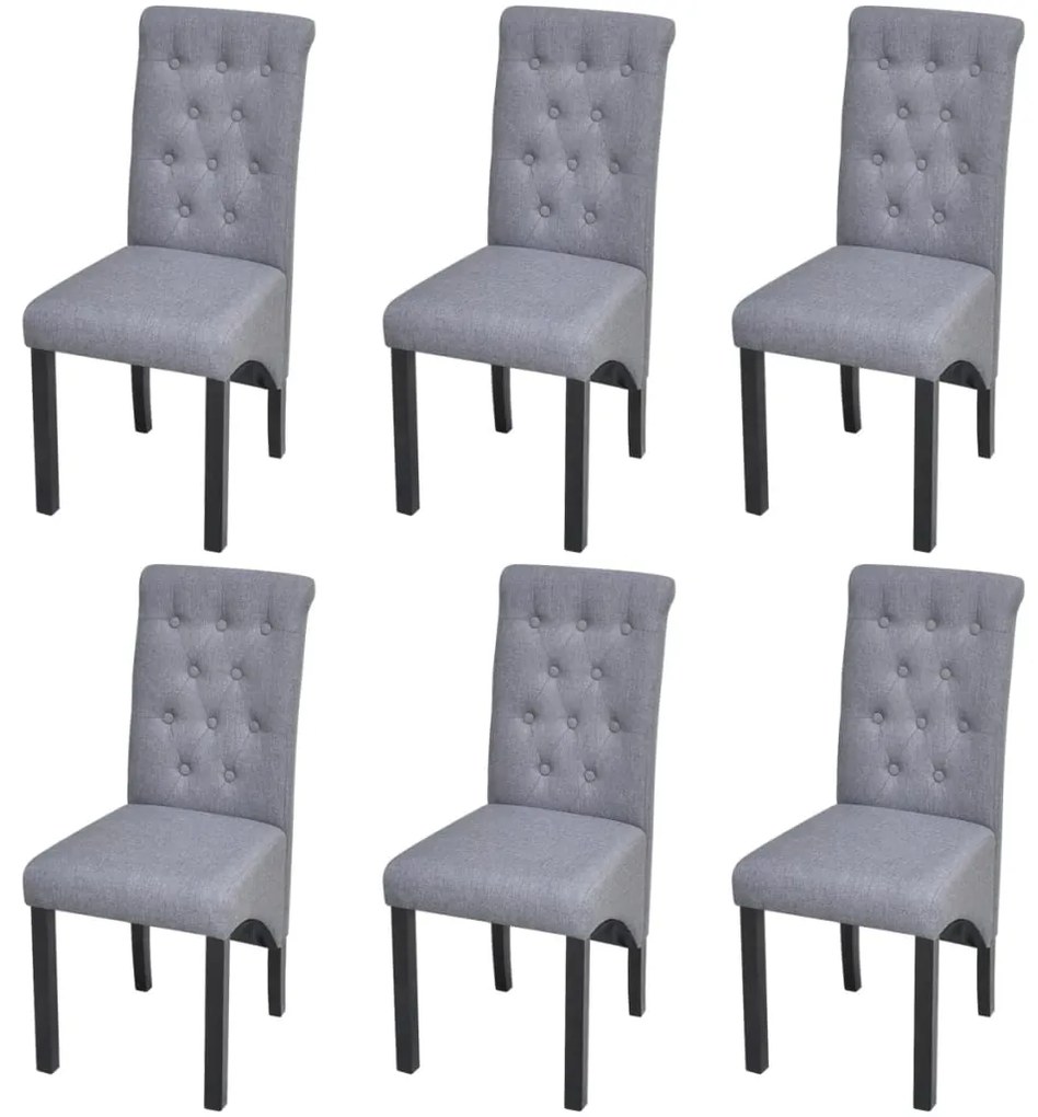 vidaXL Cadeiras de jantar 6 pcs tecido cinzento-claro
