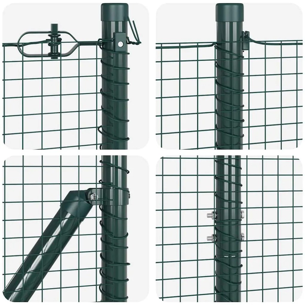 Conjunto de Poste de Cerca Verde Conjunto de 2 Verde