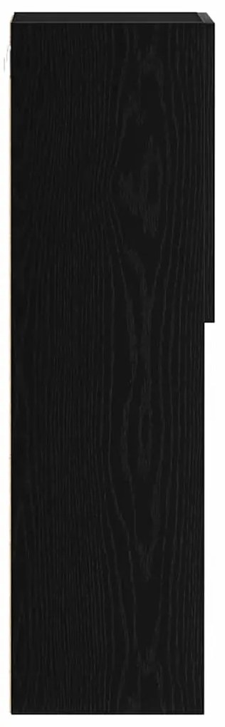 Armário para TV LED vidaXL Preto Carvalho 30,5x30x102 cm Madeira de en