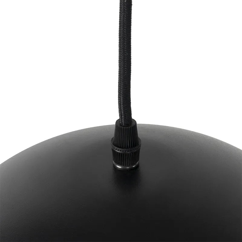 Candeeiro de suspensão industrial preto com dourado 3 luzes - Magnax Industrial