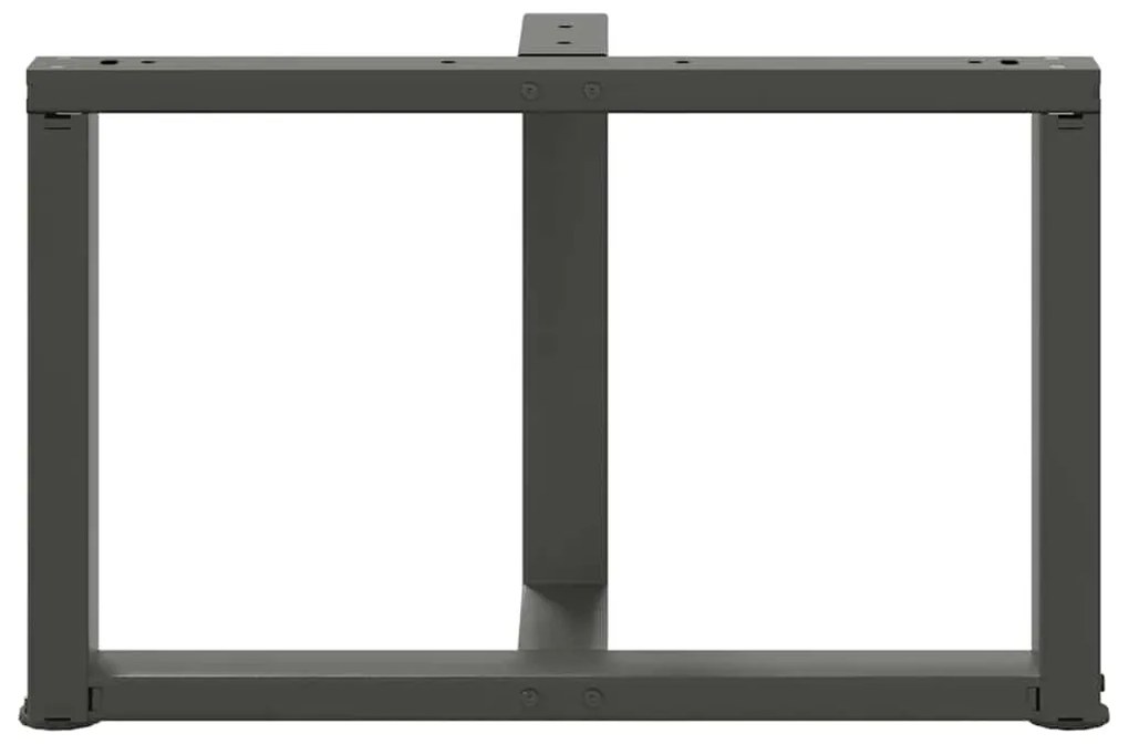 Pés para mesa de centro em forma de T, 2 peças, antracite, 60x25x(42-4