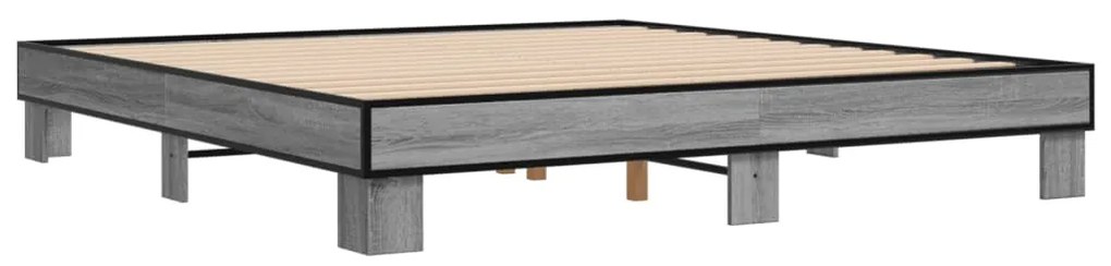 Estrutura de cama 200x200 cm derivados madeira/metal