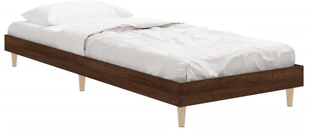 Estrutura cama s/ colchão derivados madeira carvalho castanho