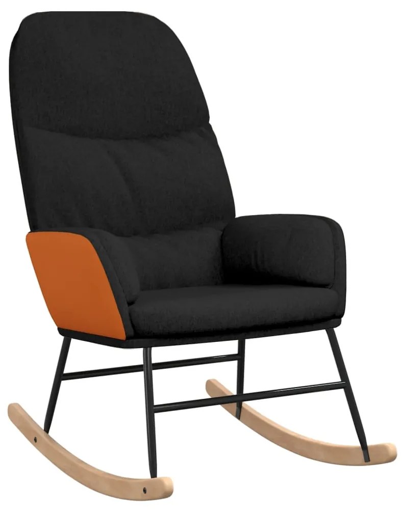 Cadeira de baloiço com banco tecido cor preto