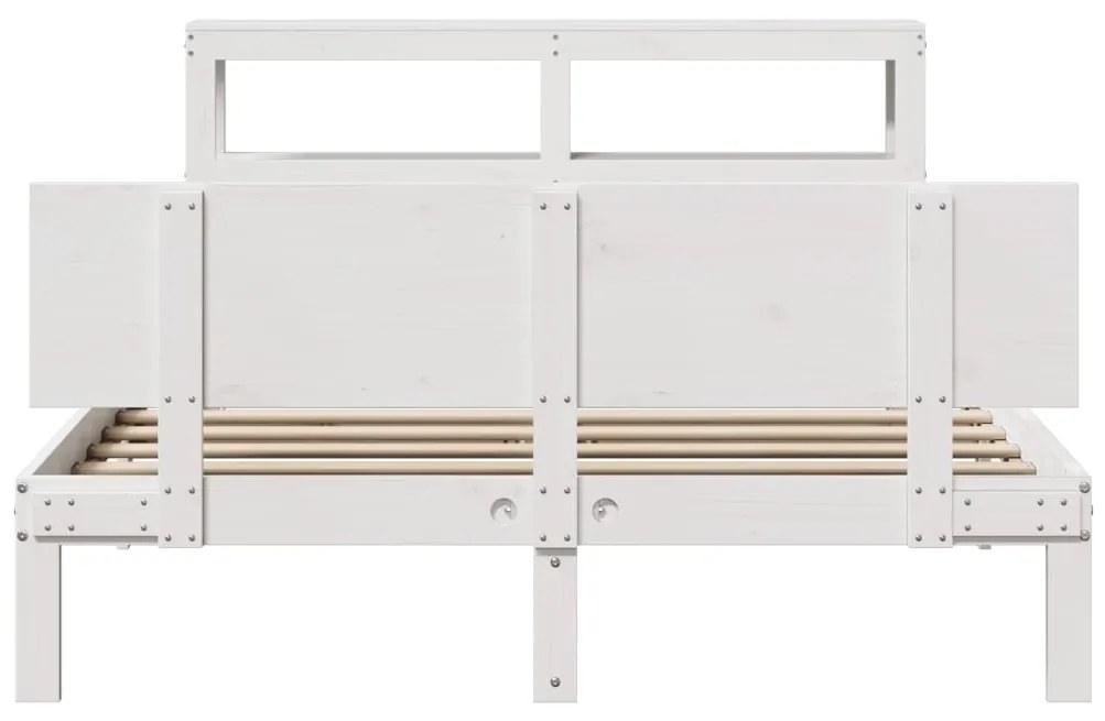 Estrutura de cama c/ cabeceira sem colchão 140x190 cm branco