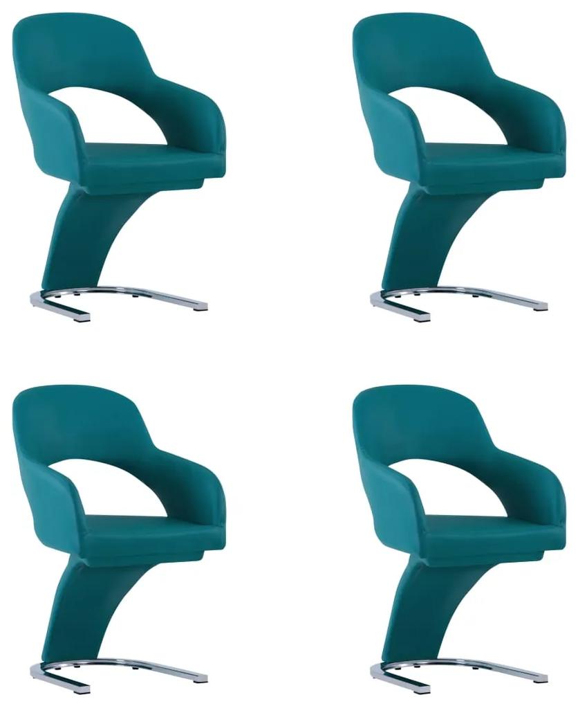 3056602 vidaXL Cadeiras de jantar 4 pcs couro artificial azul