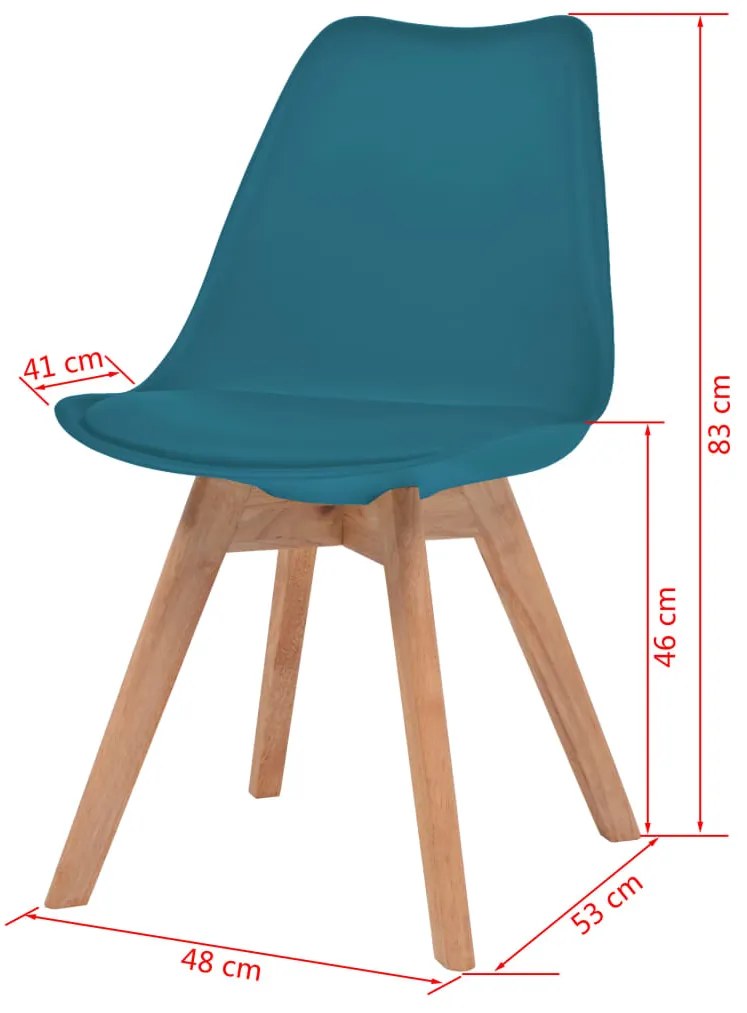 Cadeiras de jantar 6 pcs plástico turquesa