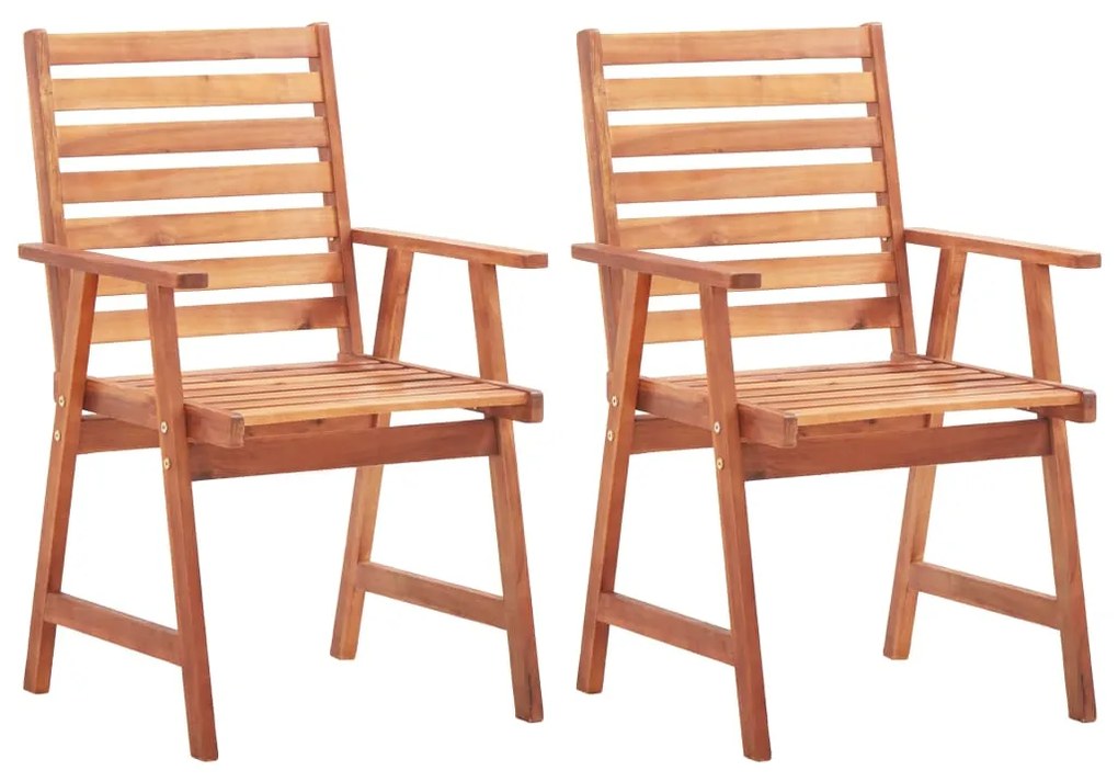 vidaXL Cadeiras jantar p/ jardim 2 pcs madeira acácia maciça