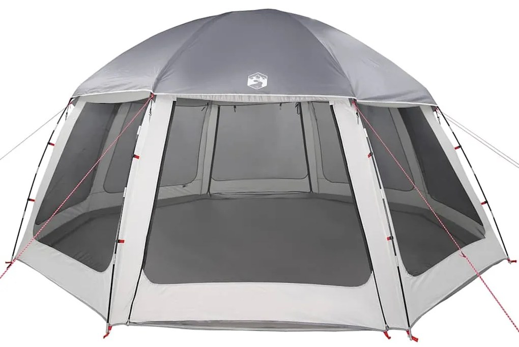 Tenda para piscina c/ mosca amovível e paredes de rede cinzento